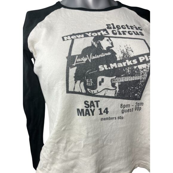 John Galt Electric Circus Raglan Brandy Melville Small Top Shirt y2k 90s Punk - Picture 5 of 7